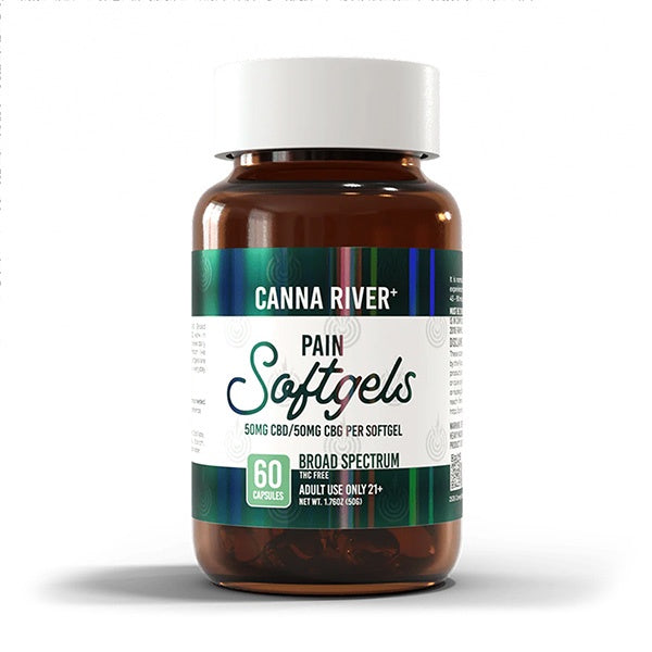 Canna River CBD Pain Softgels Broad Spectrum | 60 Count