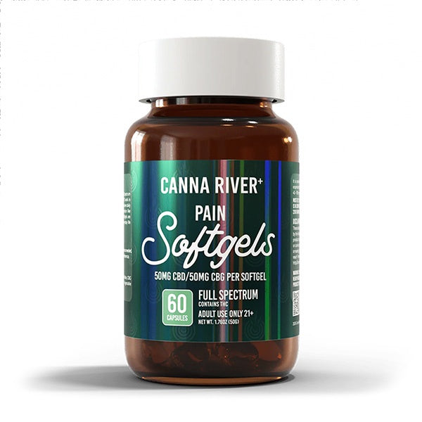 Canna River CBD Pain Softgels Full Spectrum | 60 Count