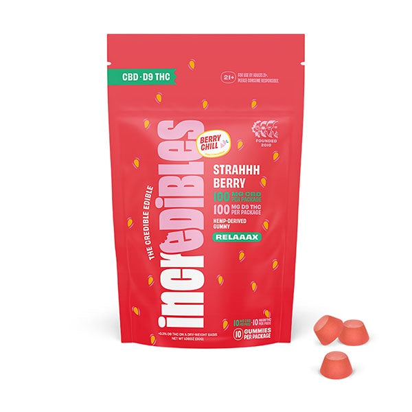 Incredibles Strahhberry D9 Gummies | 10ct (100mg)